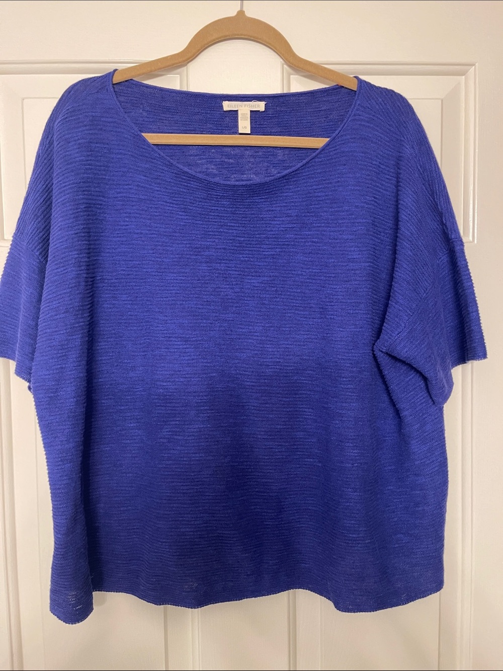 Eileen Fisher Purple Relaxed Knit Top Sweater GAMEDAY LSU CLEMSON TCU